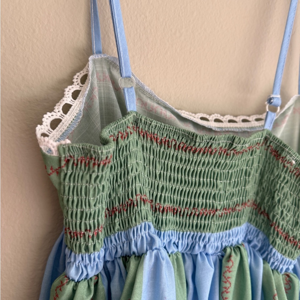 Elegant Blue and Green Maxi Dress - Picture 6 of 6